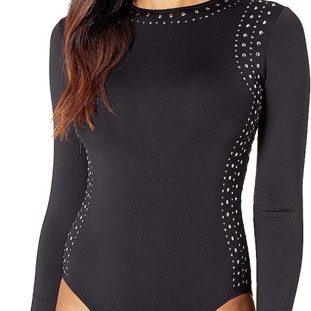 Michael Kors Glam Deco Rashguard Surf Suit One Piece Swimsuit NWT - Picture 6 of 6